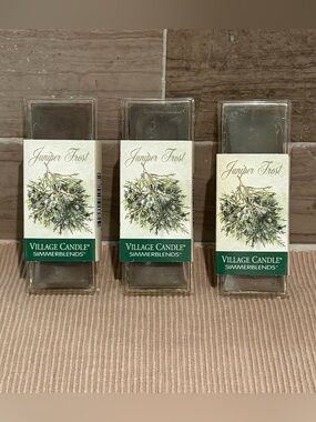 NWT Set of 3 Village Candle Simmerblends Juniper Frost Wax Melts 1.5 oz Each